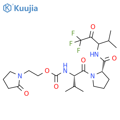 L-Prolinamide,N-[[2-(2-oxo-1-pyrrolidinyl)ethoxy]carbonyl]-L-valyl-N-[3,3,3-trifluoro-1-(1-methylethyl)-2-oxopropyl]- structure
