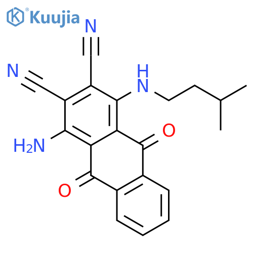 2,3-Anthracenedicarbonitrile, 1-amino-9,10-dihydro-4-[(3-methylbutyl)amino]-9,10-dioxo- structure