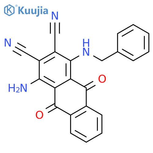 2,3-Anthracenedicarbonitrile, 1-amino-9,10-dihydro-9,10-dioxo-4-[(phenylmethyl)amino]- structure