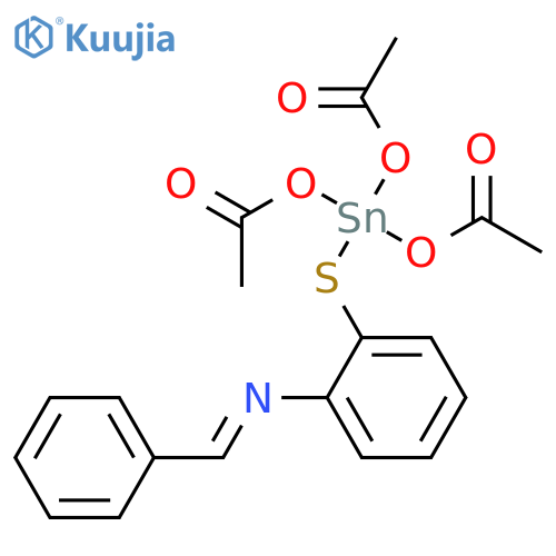 Benzenamine, N-(phenylmethylene)-2-[[tris(acetyloxy)stannyl]thio]- structure