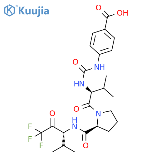 L-Prolinamide,N-[[(4-carboxyphenyl)amino]carbonyl]-L-valyl-N-[3,3,3-trifluoro-1-(1-methylethyl)-2-oxopropyl]-, (R)- structure