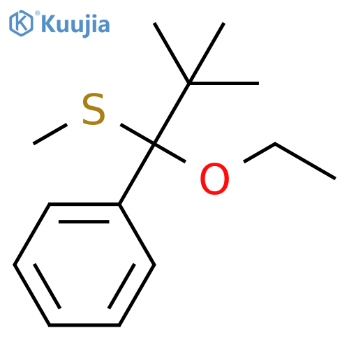 Benzene, [1-ethoxy-2,2-dimethyl-1-(methylthio)propyl]- structure