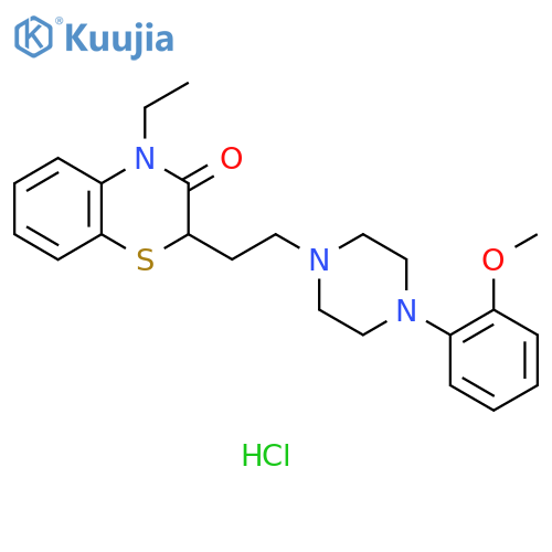 2H-1,4-Benzothiazin-3(4H)-one, 4-ethyl-2-[2-[4-(2-methoxyphenyl)-1-piperazinyl]ethyl]-, hydrochloride (1:2) structure