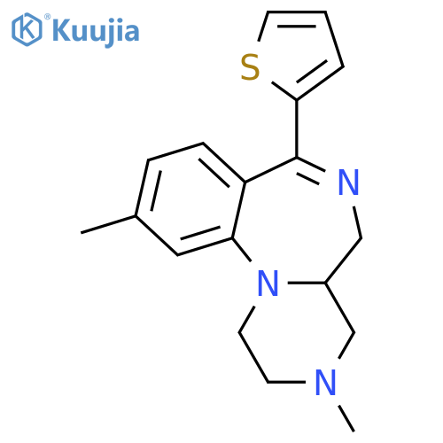 Pyrazino[1,2-a][1,4]benzodiazepine, 1,2,3,4,4a,5-hexahydro-3,10-dimethyl-7-(2-thienyl)- structure