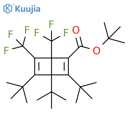 Bicyclo[2.2.0]hexa-2,5-diene-2-carboxylic acid, 3,4,5-tris(1,1-dimethylethyl)-1,6-bis(trifluoromethyl)-, 1,1-dimethylethyl ester structure