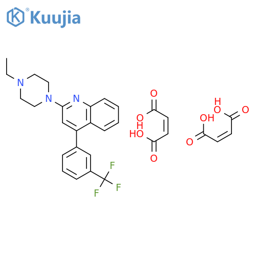 Quinoline, 2-(4-ethyl-1-piperazinyl)-4-[3-(trifluoromethyl)phenyl]-, (2Z)-2-butenedioate (1:2) structure