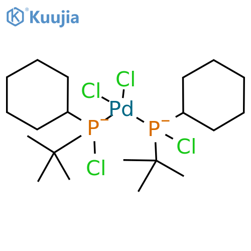 Dichlorobis(chloro-tert-butylcyclohexylphosphine)palladium (II) structure
