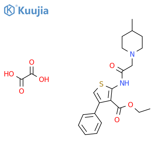 ethyl 2-2-(4-methylpiperidin-1-yl)acetamido-4-phenylthiophene-3-carboxylate; oxalic acid structure