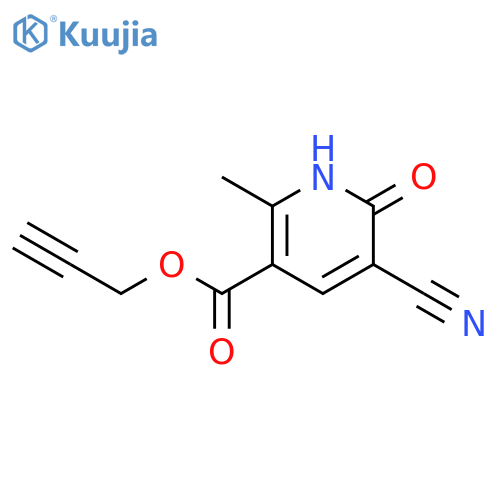 3-Pyridinecarboxylic acid, 5-cyano-1,6-dihydro-2-methyl-6-oxo-, 2-propynyl ester structure