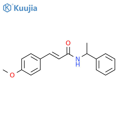 (2E)-3-(4-methoxyphenyl)-N-(1-phenylethyl)prop-2-enamide structure
