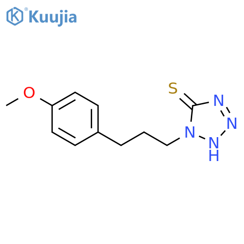 5H-Tetrazole-5-thione, 1,2-dihydro-1-[3-(4-methoxyphenyl)propyl]- structure