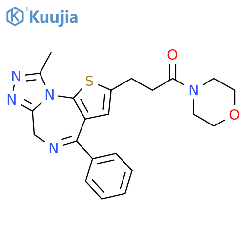 1-Propanone,3-(9-methyl-4-phenyl-6H-thieno[3,2-f][1,2,4]triazolo[4,3-a][1,4]diazepin-2-yl)-1-(4-morpholinyl)- structure