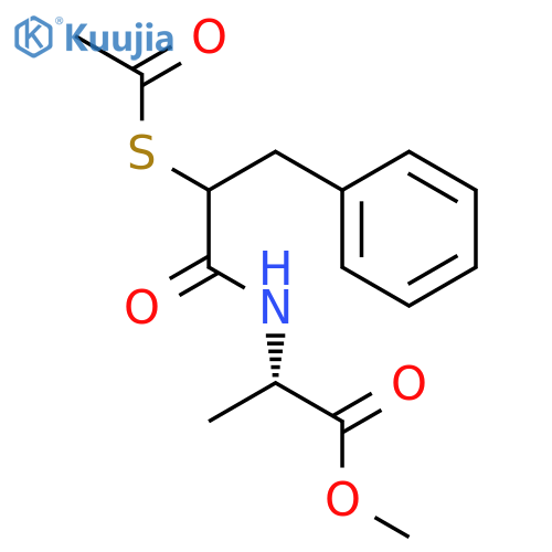 L-Alanine, N-[2-(acetylthio)-1-oxo-3-phenylpropyl]-, methyl ester, (S)- structure