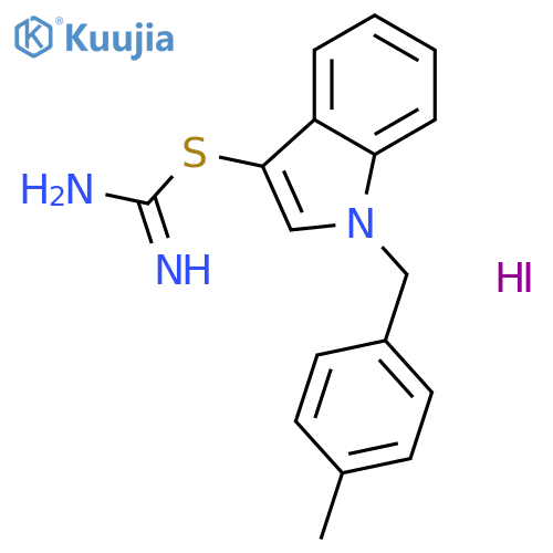 ({1-[(4-methylphenyl)methyl]-1H-indol-3-yl}sulfanyl)methanimidamide hydroiodide structure