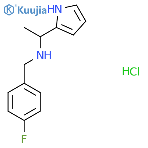 N-[(4-Fluorophenyl)methyl]-1-(1H-pyrrol-2-yl)ethanamine;hydrochloride structure