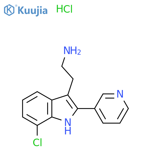 2-[7-Chloro-2-(pyridin-3-yl)-1H-indol-3-yl]ethan-1-amine hydrochloride structure