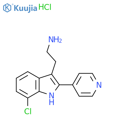 2-[7-Chloro-2-(pyridin-4-yl)-1H-indol-3-yl]ethan-1-amine hydrochloride structure