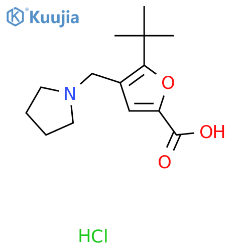 5-Tert-butyl-4-pyrrolidin-1-ylmethyl-furan-2-carboxylic acid hydrochloride structure