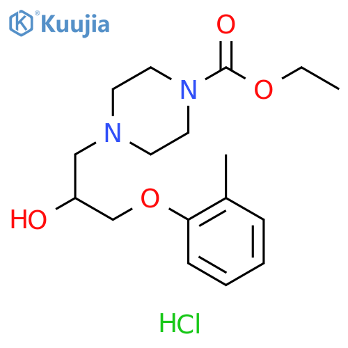 ethyl 4-[2-hydroxy-3-(2-methylphenoxy)propyl]piperazine-1-carboxylate hydrochloride structure