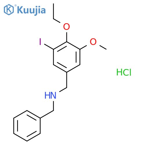 Benzyl-(4-ethoxy-3-iodo-5-methoxy-benzyl)-amine; hydrochloride structure
