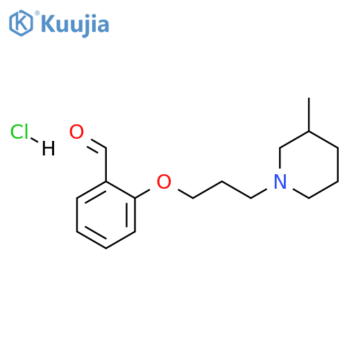2-[3-(3-methyl-1-piperidyl)propoxy]benzaldehyde;hydrochloride structure
