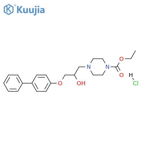 ethyl 4-(3-{1,1'-biphenyl-4-yloxy}-2-hydroxypropyl)piperazine-1-carboxylate hydrochloride structure