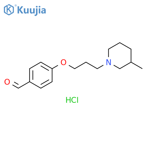 4-[3-(3-methyl-1-piperidinyl)propoxy]benzaldehyde hydrochloride structure