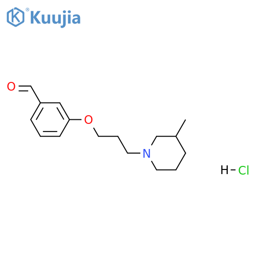 3-[3-(3-methyl-1-piperidinyl)propoxy]benzaldehyde hydrochloride structure