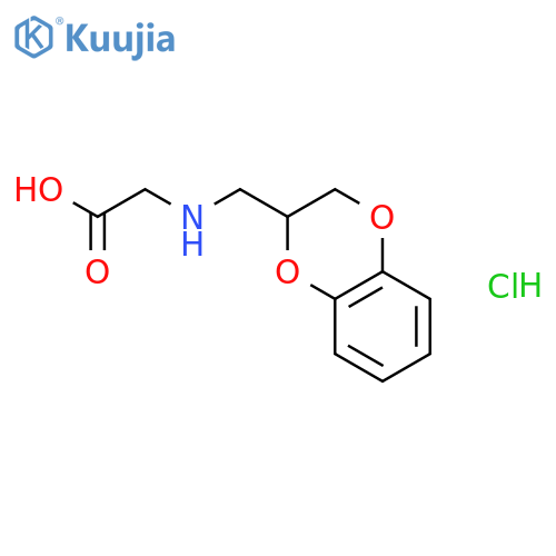 [(2,3-Dihydro-benzo[1,4]dioxin-2-ylmethyl)-amino]-acetic acid hydrochloride structure