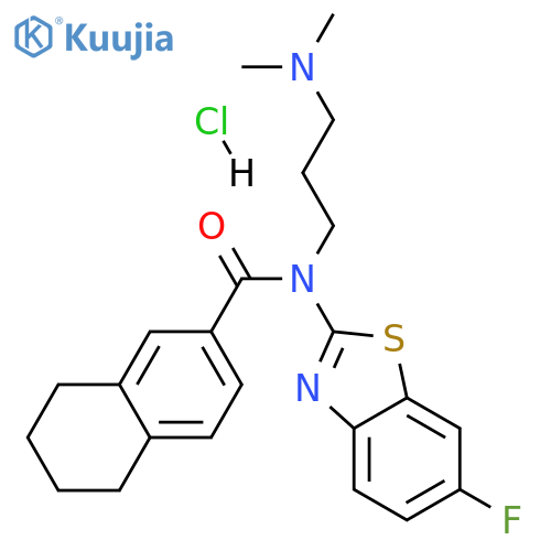 N-[3-(dimethylamino)propyl]-N-(6-fluoro-1,3-benzothiazol-2-yl)-5,6,7,8-tetrahydronaphthalene-2-carboxamide hydrochloride structure