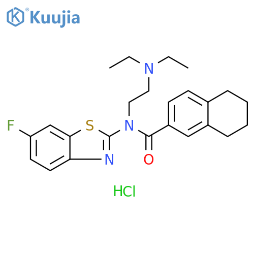 N-[2-(diethylamino)ethyl]-N-(6-fluoro-1,3-benzothiazol-2-yl)-5,6,7,8-tetrahydronaphthalene-2-carboxamide hydrochloride structure