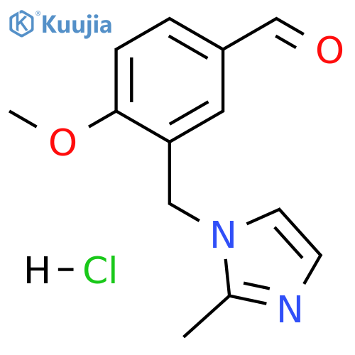 4-methoxy-3-[(2-methyl-1H-imidazol-1-yl)methyl]benzaldehyde hydrochloride structure