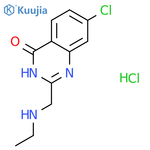 7-chloro-2-(ethylamino)methyl-3,4-dihydroquinazolin-4-one hydrochloride structure