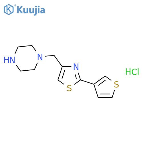 1-{2-(Thiophen-3-yl)-1,3-thiazol-4-ylmethyl}piperazine Hydrochloride structure