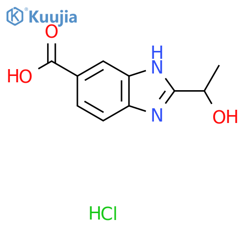 2-(1-Hydroxy-ethyl)-1H-benzoimidazole-5-carboxylic acid hydrochloride structure