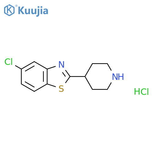 5-chloro-2-(piperidin-4-yl)-1,3-benzothiazole hydrochloride structure