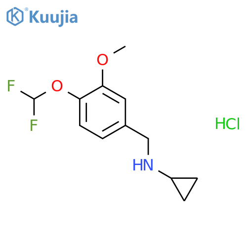 N-{4-(difluoromethoxy)-3-methoxyphenylmethyl}cyclopropanamine hydrochloride structure