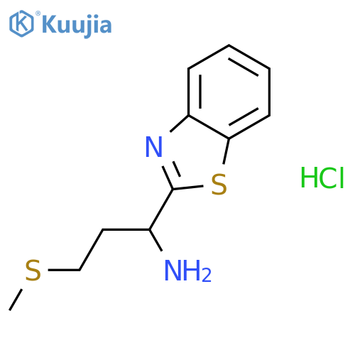 1-(1,3-Benzothiazol-2-yl)-3-(methylsulfanyl)propan-1-amine Hydrochloride structure