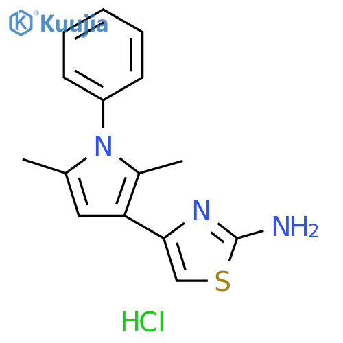 2-Thiazolamine, 4-(2,5-dimethyl-1-phenyl-1H-pyrrol-3-yl)-, hydrochloride (1:1) structure