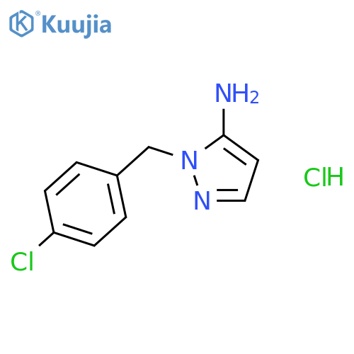 1-(4-chlorophenyl)methyl-1H-pyrazol-5-amine hydrochloride structure