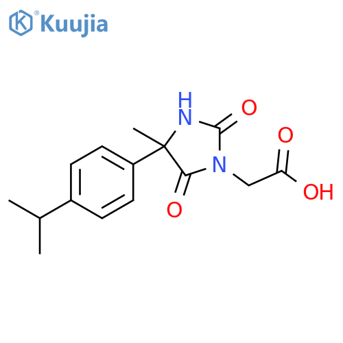 2-{4-methyl-2,5-dioxo-4-[4-(propan-2-yl)phenyl]imidazolidin-1-yl}acetic acid structure