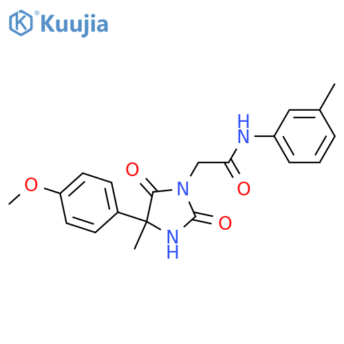 2-[4-(4-methoxyphenyl)-4-methyl-2,5-dioxoimidazolidin-1-yl]-N-(3-methylphenyl)acetamide structure