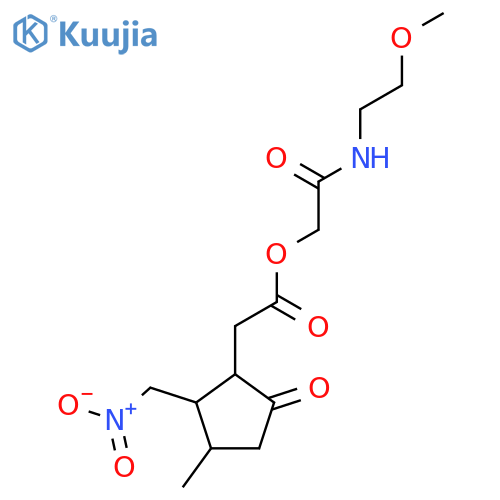 [(2-Methoxyethyl)carbamoyl]methyl 2-[3-methyl-2-(nitromethyl)-5-oxocyclopentyl]acetate structure