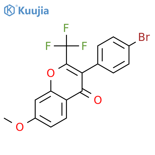 3-(4-bromophenyl)-7-methoxy-2-(trifluoromethyl)-4H-chromen-4-one structure