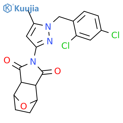<br>2-[1-(2,4-dichlorobenzyl)-5-methyl-1H-pyrazol-3-yl]hexahydro-1H-4,7-epoxyis oindole-1,3(2H)-dione structure