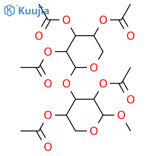 3-O-α-L-Arabinopyranosyl-L-arabinose; β-Pyranose-form, Me glycoside, penta-Ac structure