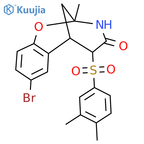 4-bromo-12-(3,4-dimethylbenzenesulfonyl)-9-methyl-8-oxa-10-azatricyclo[7.3.1.0^{2,7}]trideca-2,4,6-trien-11-one structure