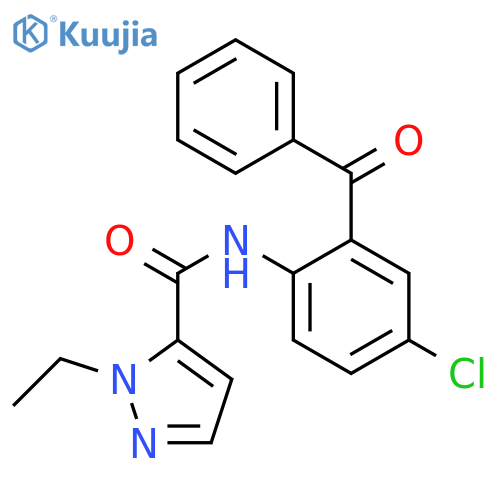 N-(2-benzoyl-4-chlorophenyl)-1-ethyl-1H-pyrazole-5-carboxamide structure