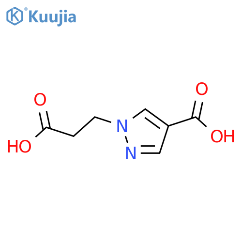 1-(2-carboxyethyl)-1H-pyrazole-4-carboxylic acid structure