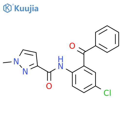 N-(2-benzoyl-4-chlorophenyl)-1-methyl-1H-pyrazole-3-carboxamide structure